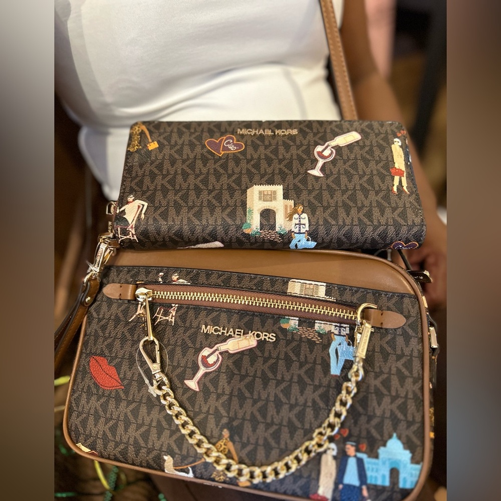 Michael, Kors, Crossbody, and matching wallet